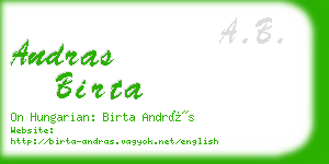 andras birta business card